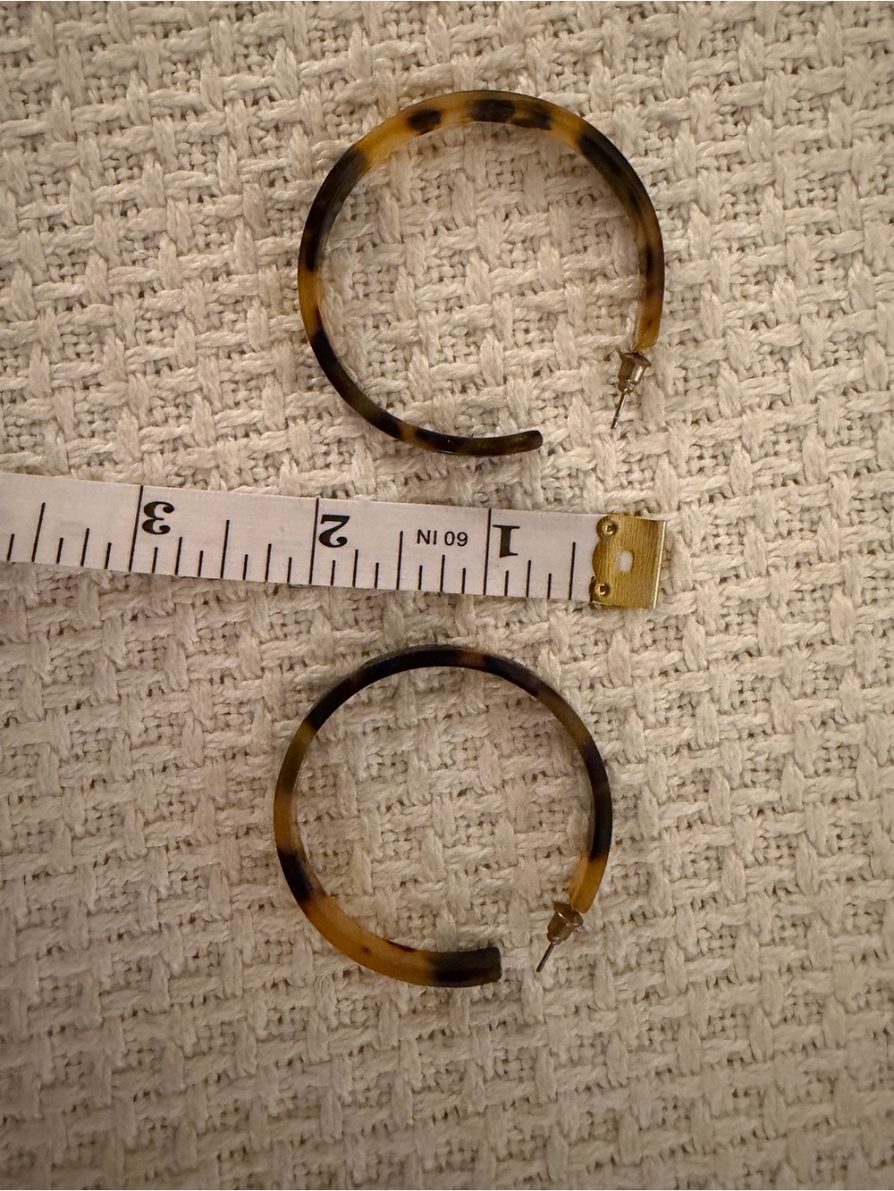 Anne Klein Tortoiseshell Hoop Earrings - Brown Amber Pattern